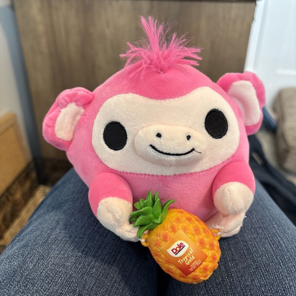 Zuru SNACKLES Series 2 Collectible Plush Pink Monkey Dole Pineapple Tropical 5"